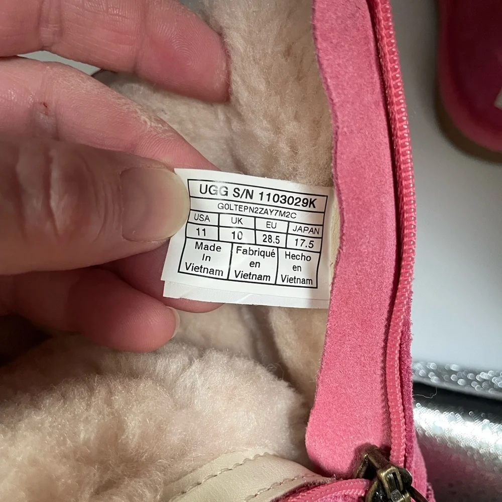 UGG Lil Sunshine Pink Zip Up‎ Boots NWOT